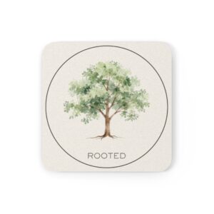 Rooted Tree Cork Coaster — Rustic Botanical Drink Coaster