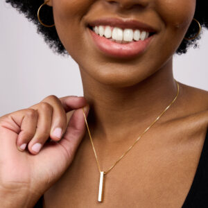 Personalized Vertical Name Bar Pendant — Custom Engraved Initials & Names
