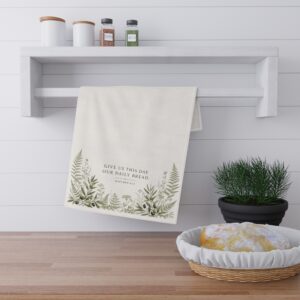 Tea Towel - "Give Us This Day Our Daily Bread" Botanical Kitchen Towel