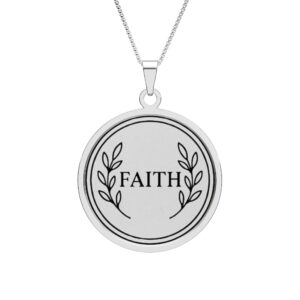 Faith Round Photo Pendant — Personalized Memorial Necklace