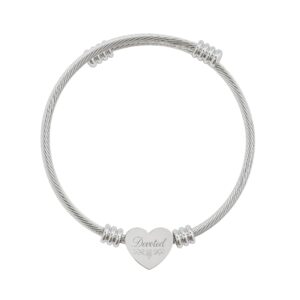 Engravable Heart Cuff Bracelet – Personalized Stainless Steel Love Bracelet