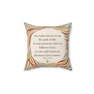 Psalm 16:11 Decorative Throw Pillow – Retro Wave Spiritual Home Décor