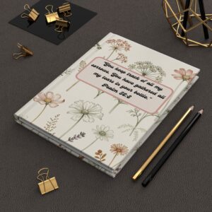 Floral Scripture Hardcover Journal — Psalm 56:8 Inspirational Notebook