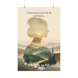 Proverbs 3:5 Matte Poster — Trust in the Lord Inspirational Wall Art