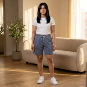 Lightweight Fleece Sweat Shorts with Script Pocket Print