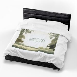 Velveteen Plush Blanket – Watercolor Forest Quote Throw
