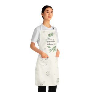Bib Apron — "Serve One Another in Love" Galatians 5:13 Floral Kitchen Apron