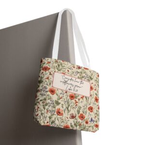 Floral Quote Tote Bag – 'Congrats on the Whatever You’re' All-Over Print